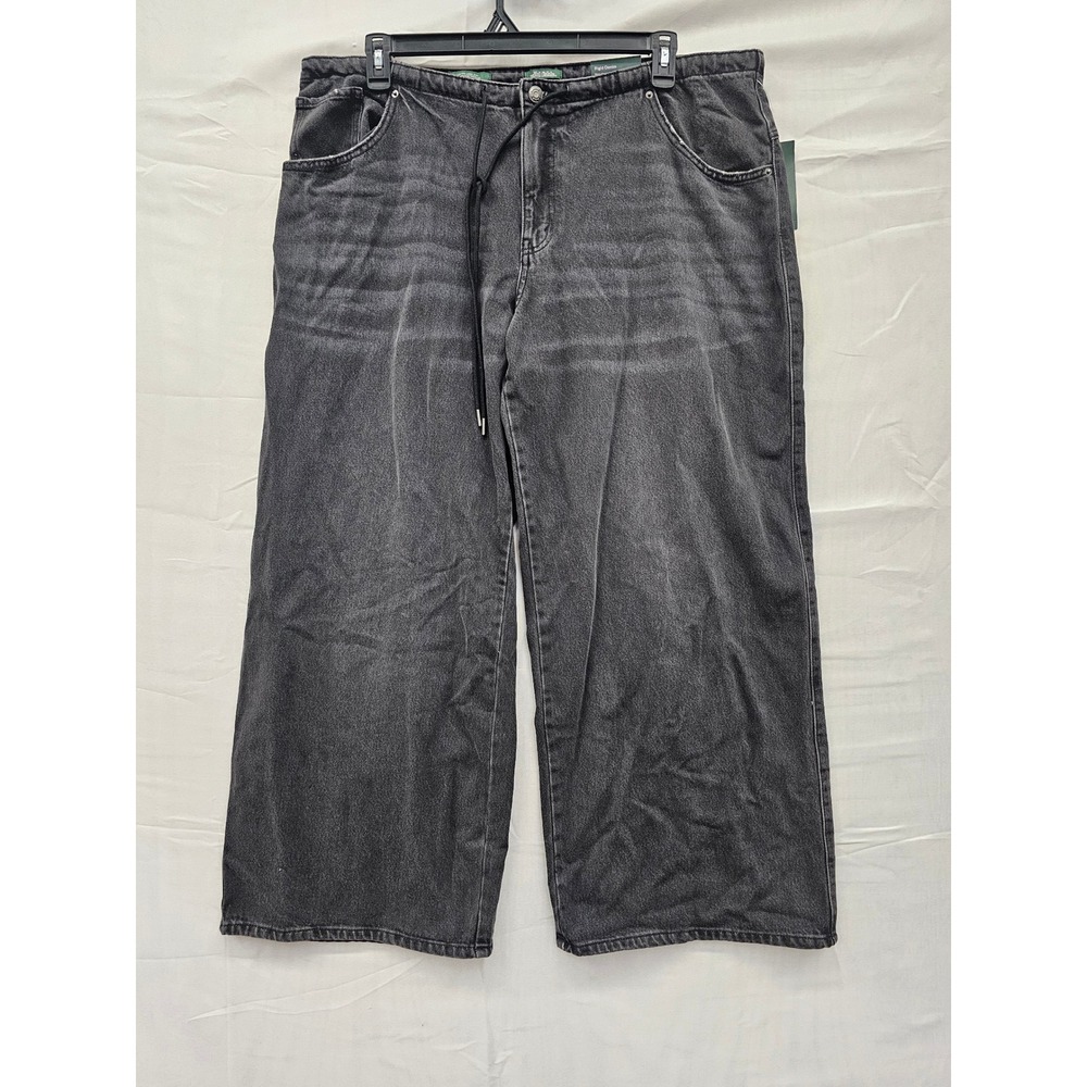 wild fable Black Washed Wide Leg Jeans